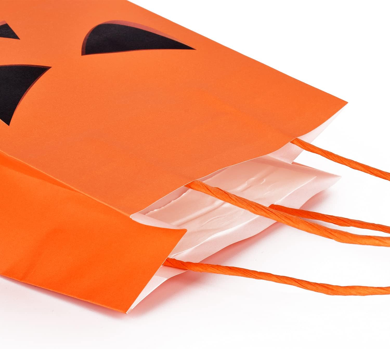 Gatherfun Bolsas de regalo de papel kraft con diseño de calabazas aterradoras con asa, bolsas de regalos para fiesta de Halloween, paquete de 24, 9