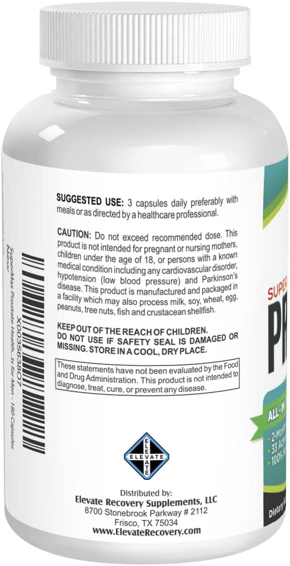 Suplemento de apoyo para la salud de la próstata de 2 meses con 33 ingredientes activos – Suplementos de próstata para hombres – Pastillas de