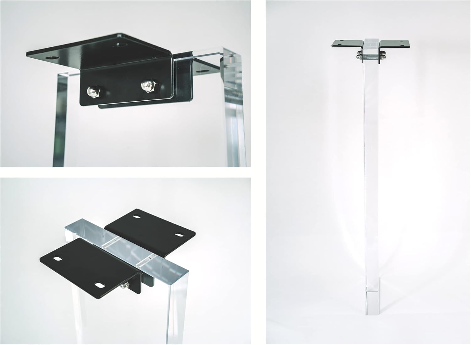 Patas de mesa auxiliar de acrílico (2 piezas). Patas Lucite transparentes para mesas de consola. 8.3 pulgadas de ancho x 31 pulgadas de alto