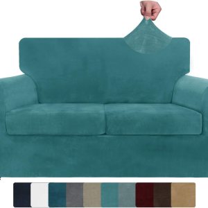 ZNSAYOTX – Funda de terciopelo de lujo de 3 piezas psofá con 2 cojines, suave, antideslizante, psofá biplaza, protector de muebles apto pmascotas, ZNSAYOTX – Funda de terciopelo de lujo de 3 piezas psofá con 2 cojines, suave, antideslizante, psofá biplaza, protector de muebles apto pmascotas,