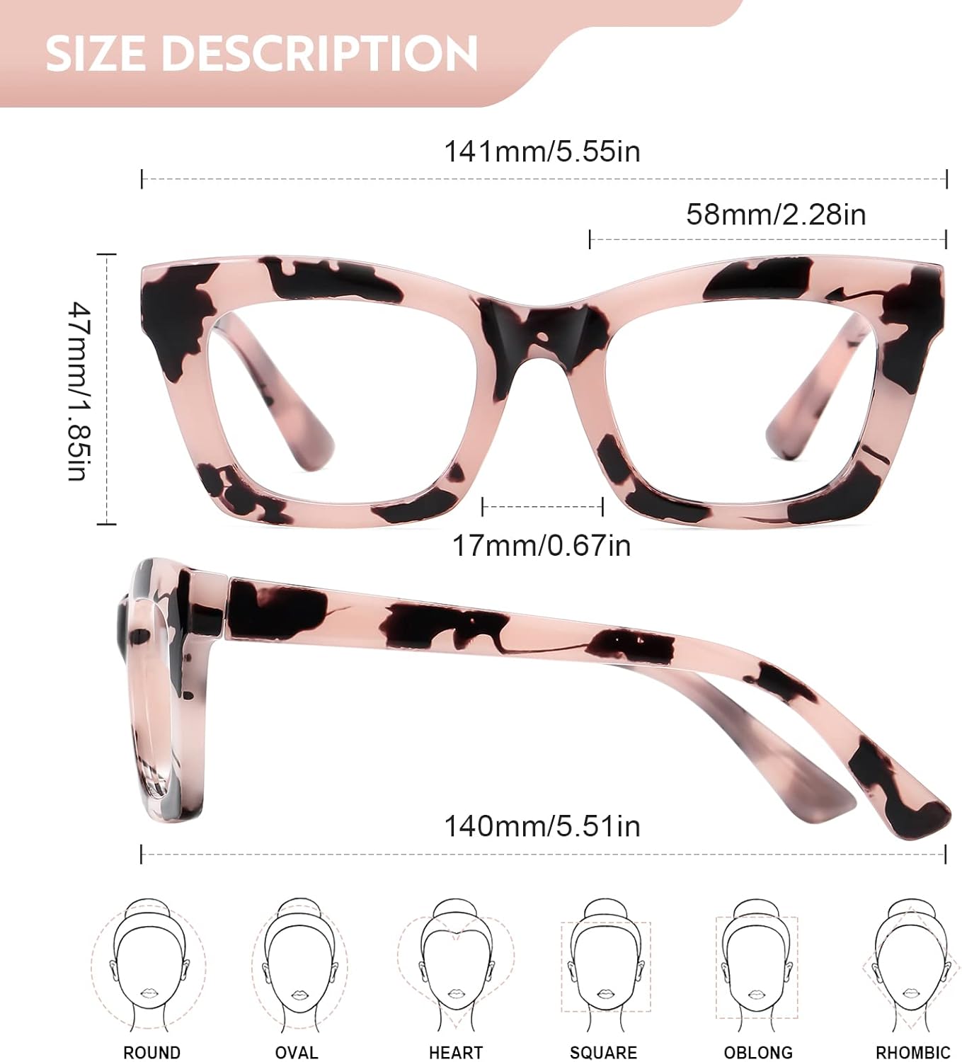 ZEHEXA Gafas de lectura para mujer, lentes de bloqueo de luz azul, filtro UV cuadrado, lentes de lectura para hombres y mujeres, paquete de 5