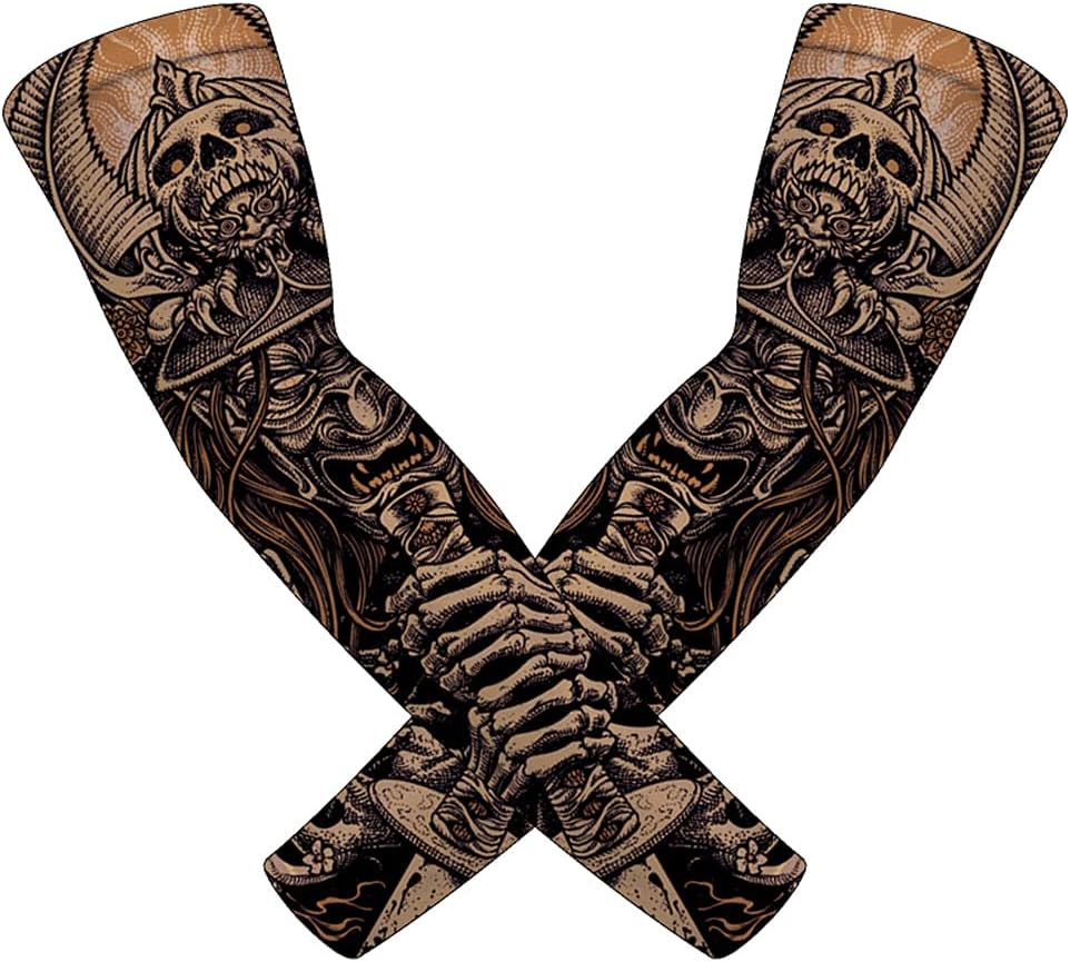 Red Plume Mangas de protección solar UV para brazo unisex UPF 50 deportes compresión manga enfriamiento tatuaje cubierta para golf, correr