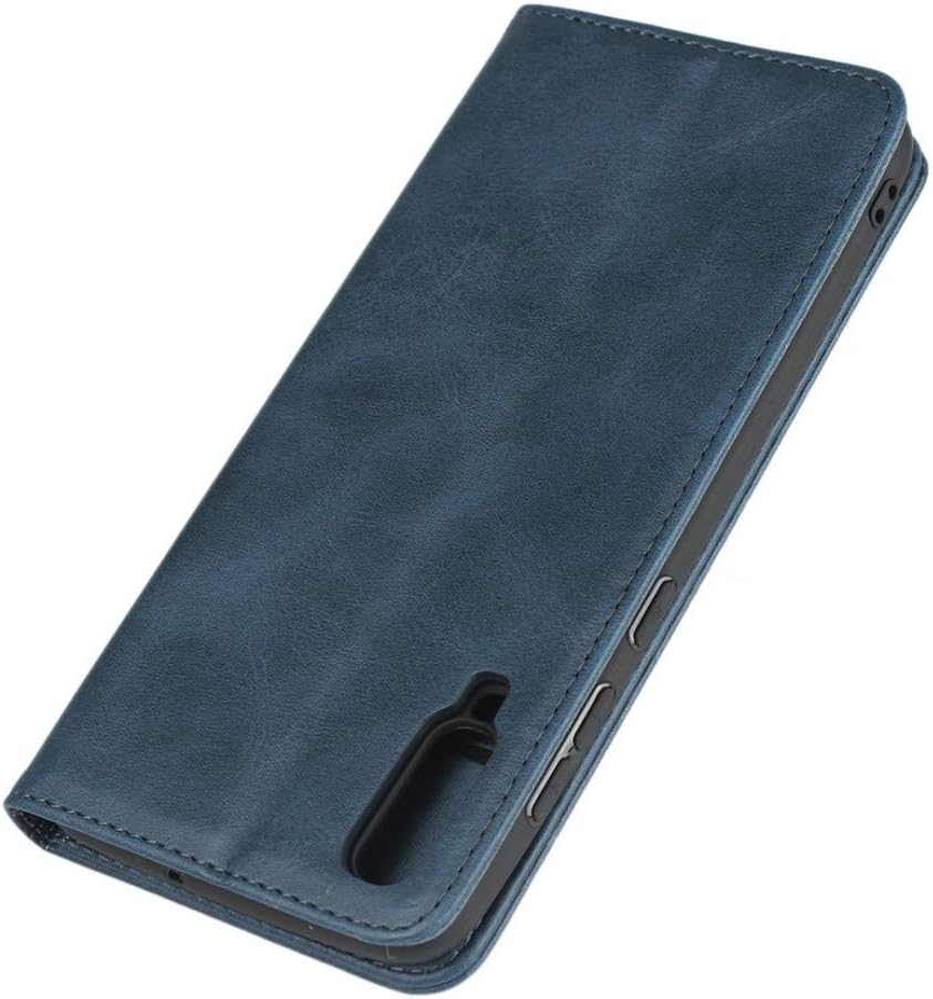 Funda magnética para Samsung Galaxy A70, de piel sintética, con función atril, con ranuras para tarjetascompartimento para efectivo, color azul