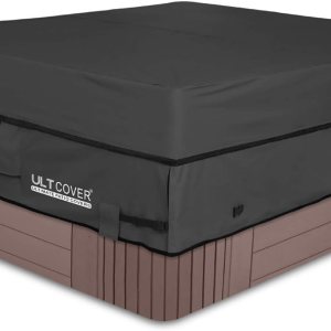 Ultcover Cubierta cuadrada de poliéster 600D, impermeable, para bañera de hidromasaje de exterior, 85 x 85 pulgadas, negra Ultcover Cubierta cuadrada de poliéster 600D, impermeable, para bañera de hidromasaje de exterior, 85 x 85 pulgadas, negra