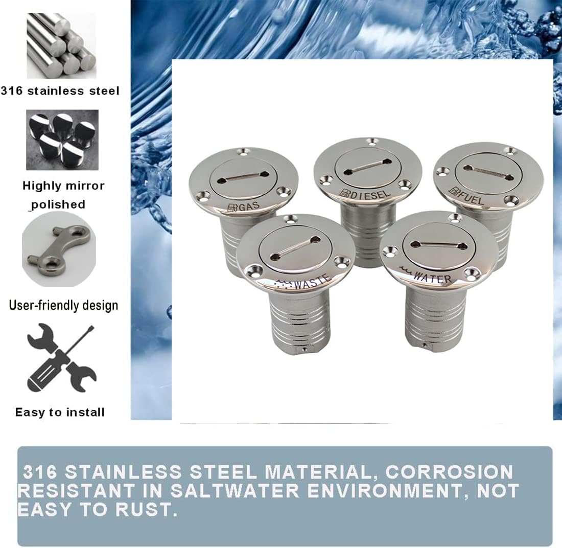 Marine Deck – Llenadora de combustible para cubierta de gas, combustible, agua, residuos, diésel, llenado de cubierta de acero inoxidable de 90