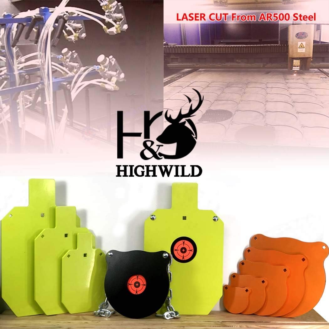 Highwild Soporte de objetivo de acero AR500 Sistema de objetivo de disparo Kit completo Combinación (2)