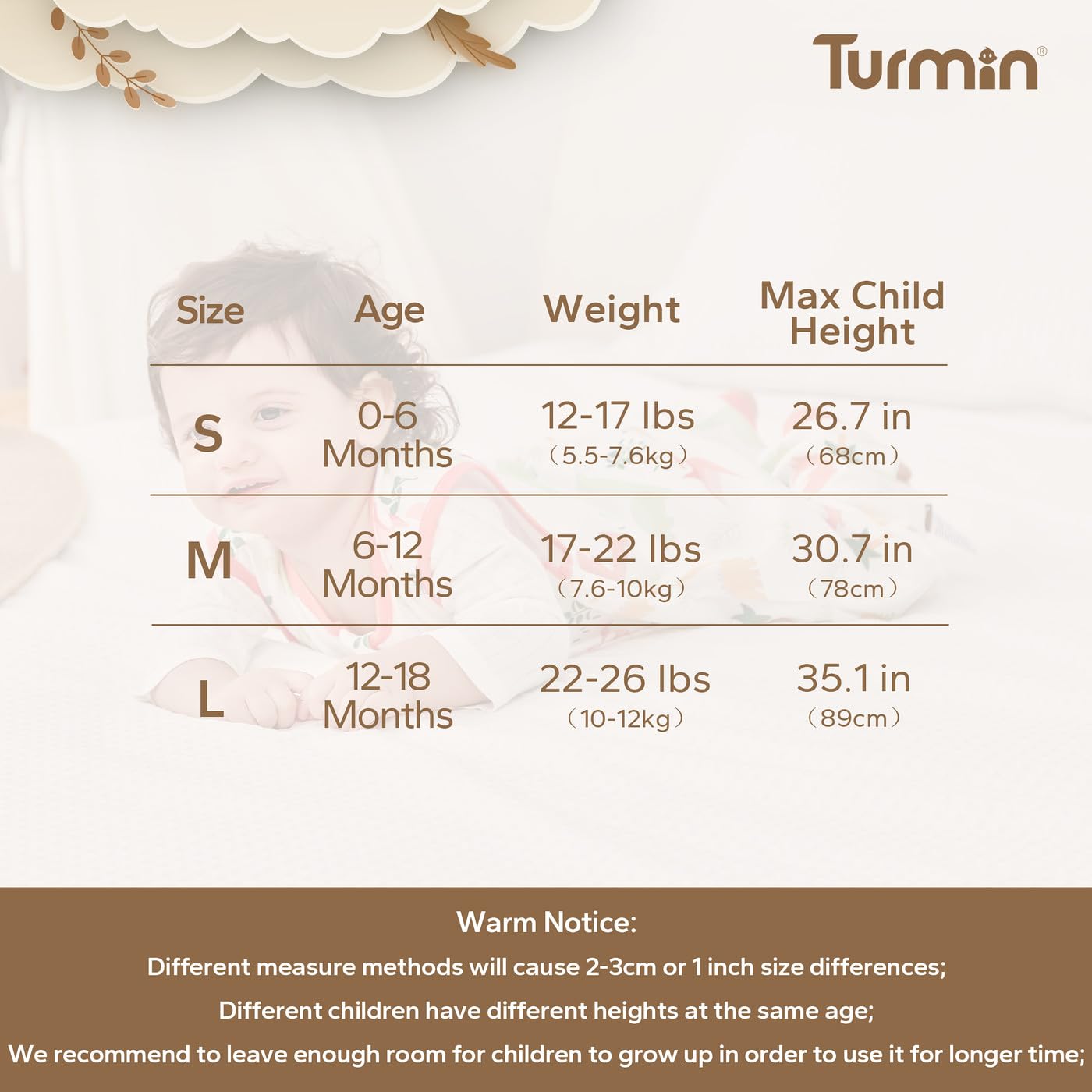 1.0 TOG – Saco de dormir para bebé con mangas largas, 100% algodón, con cremallera de 2 vías, para regalo de bebé recién nacido, elefante, S (0-6