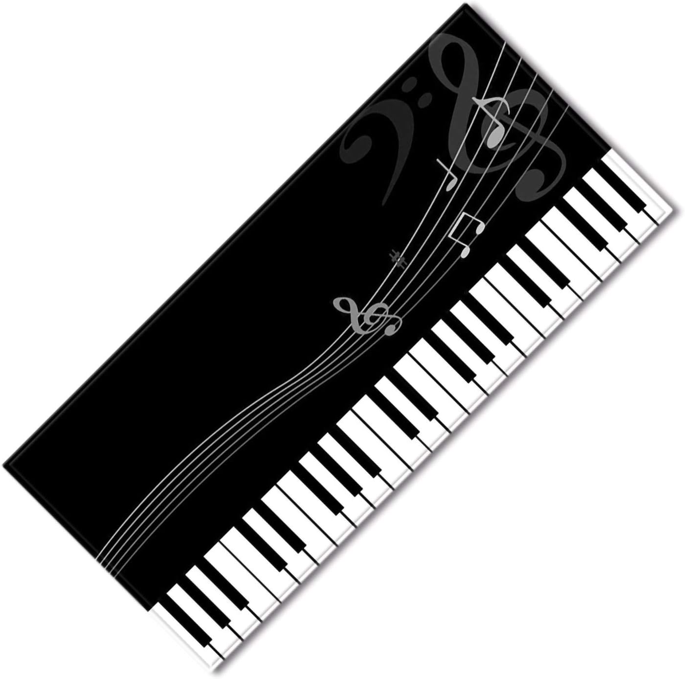 SOONHUA Alfombra de cocina, patrón de teclado de piano 3D, tapete de cocina para protección del suelo, tapete antideslizante para el hogar, entrada,