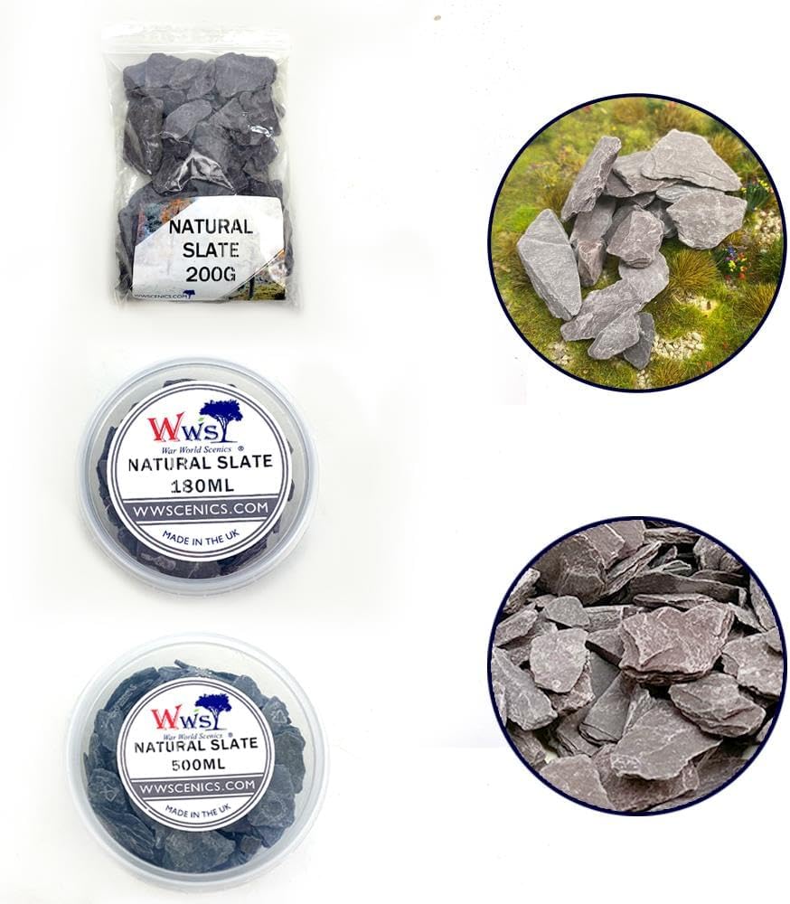 WWScenics Natural Slate Stone  500ml Tub  Scenery Basing Material