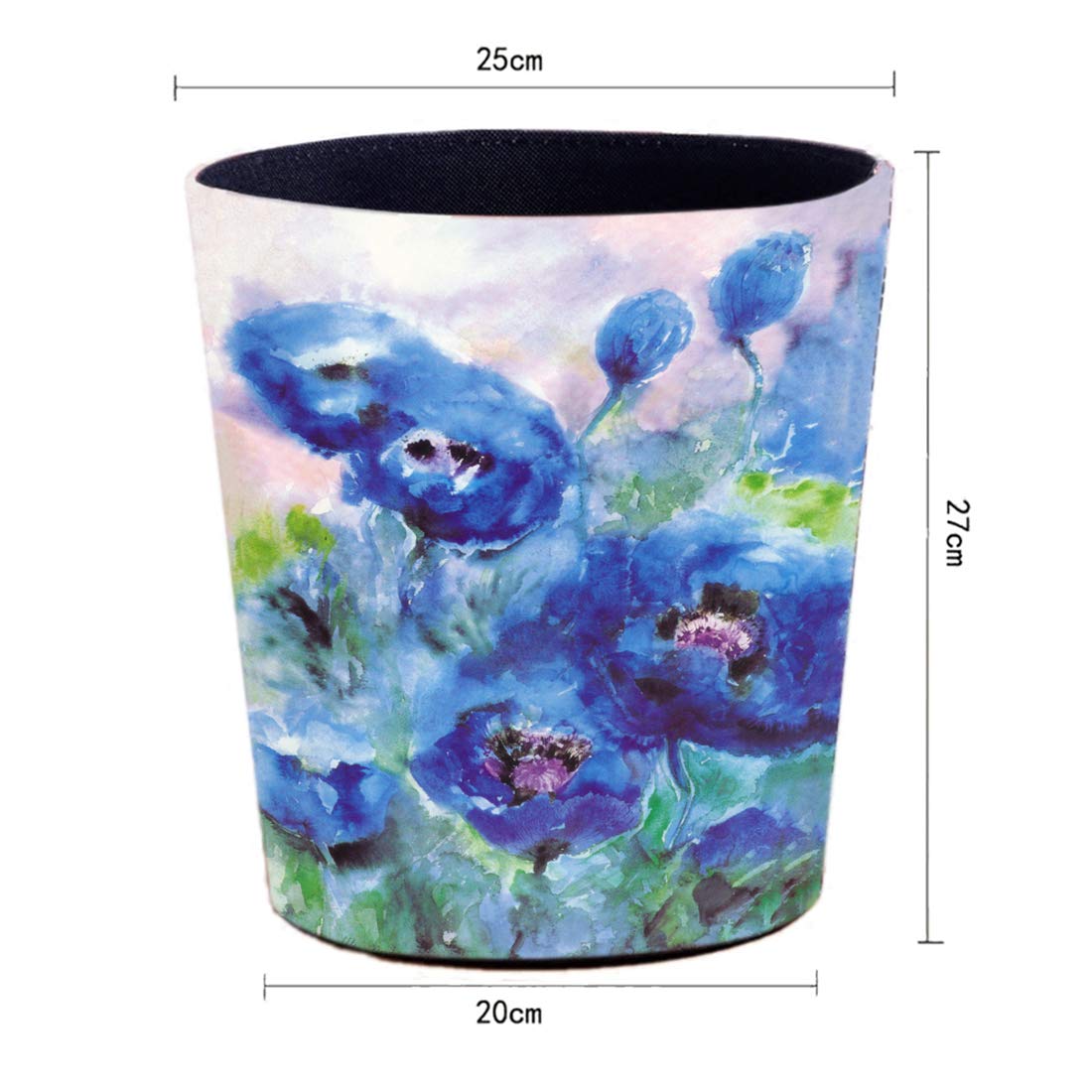 Scakbyer Cubo de basura de cuero sintético de 10 l2.64 galones, impermeable, decorativo, basurero, cesta de papel para oficina en casa, baño, color