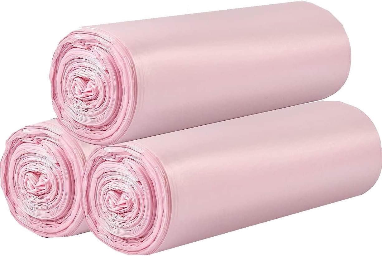 3 rollos de bolsas de basura pequeñas  60 unidades duraderas de 4 galones bolsas de basura pequeñas para el hogar, oficina, cocina, baño,