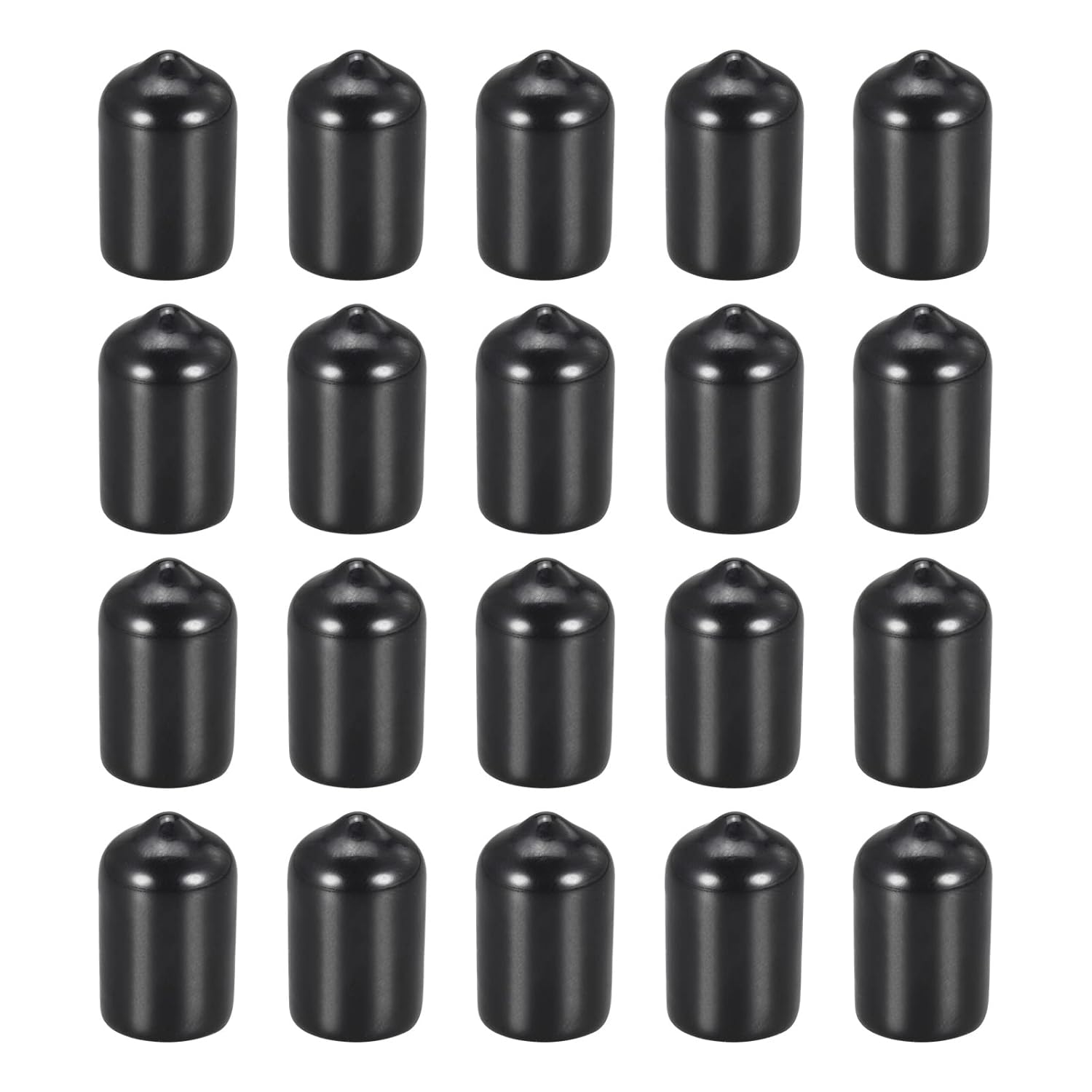 DMiotech Paquete de 20 protectores de rosca de tornillo negros de 0.354 in de diámetro interior, tapas de goma para pernos de tornillo, tubería de