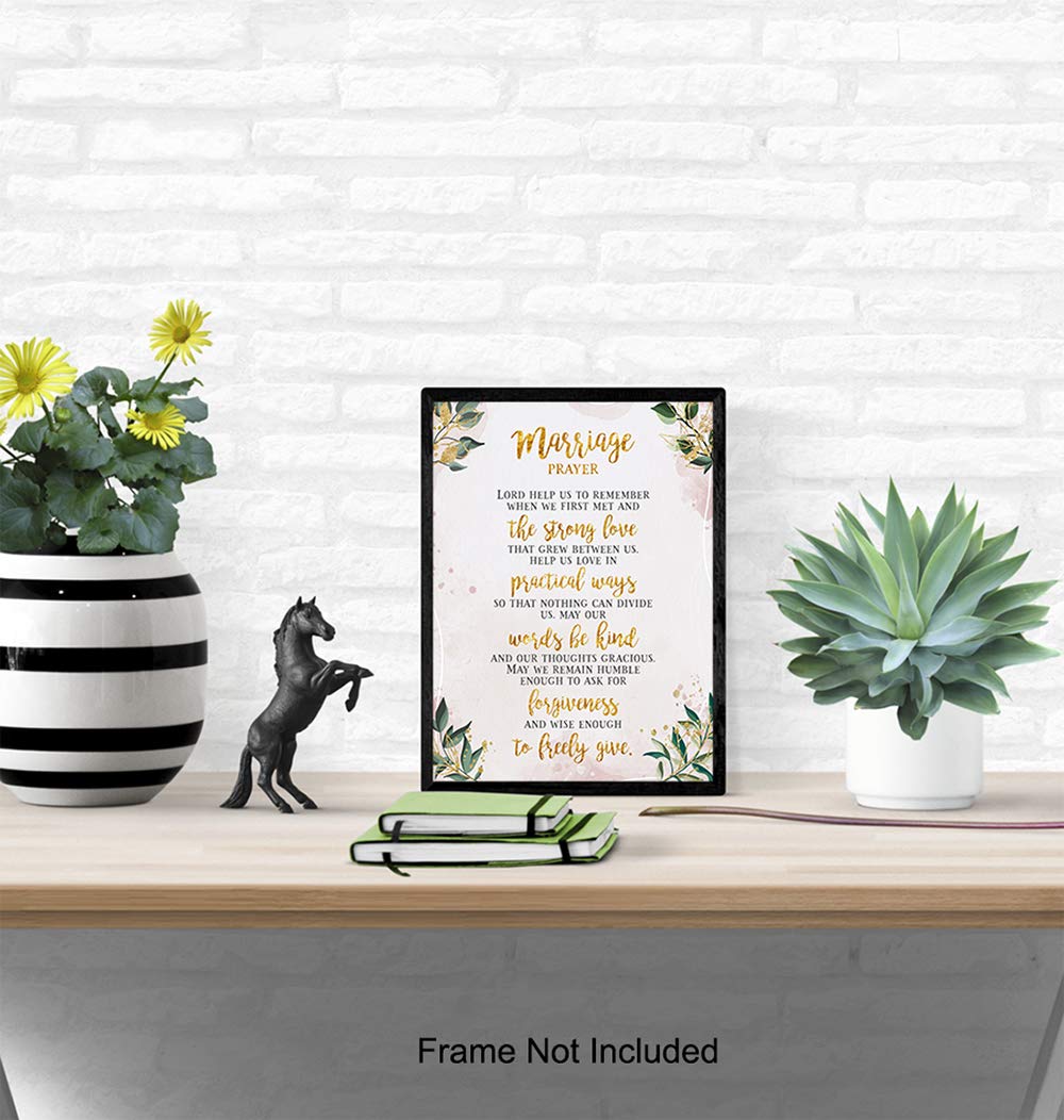 Marriage Quote – Love Wall Decor, Wall Art, Romantic Decorations – 8×10 Poster Print – Anniversary Gift, Wedding or Engagement Gift for Couples,