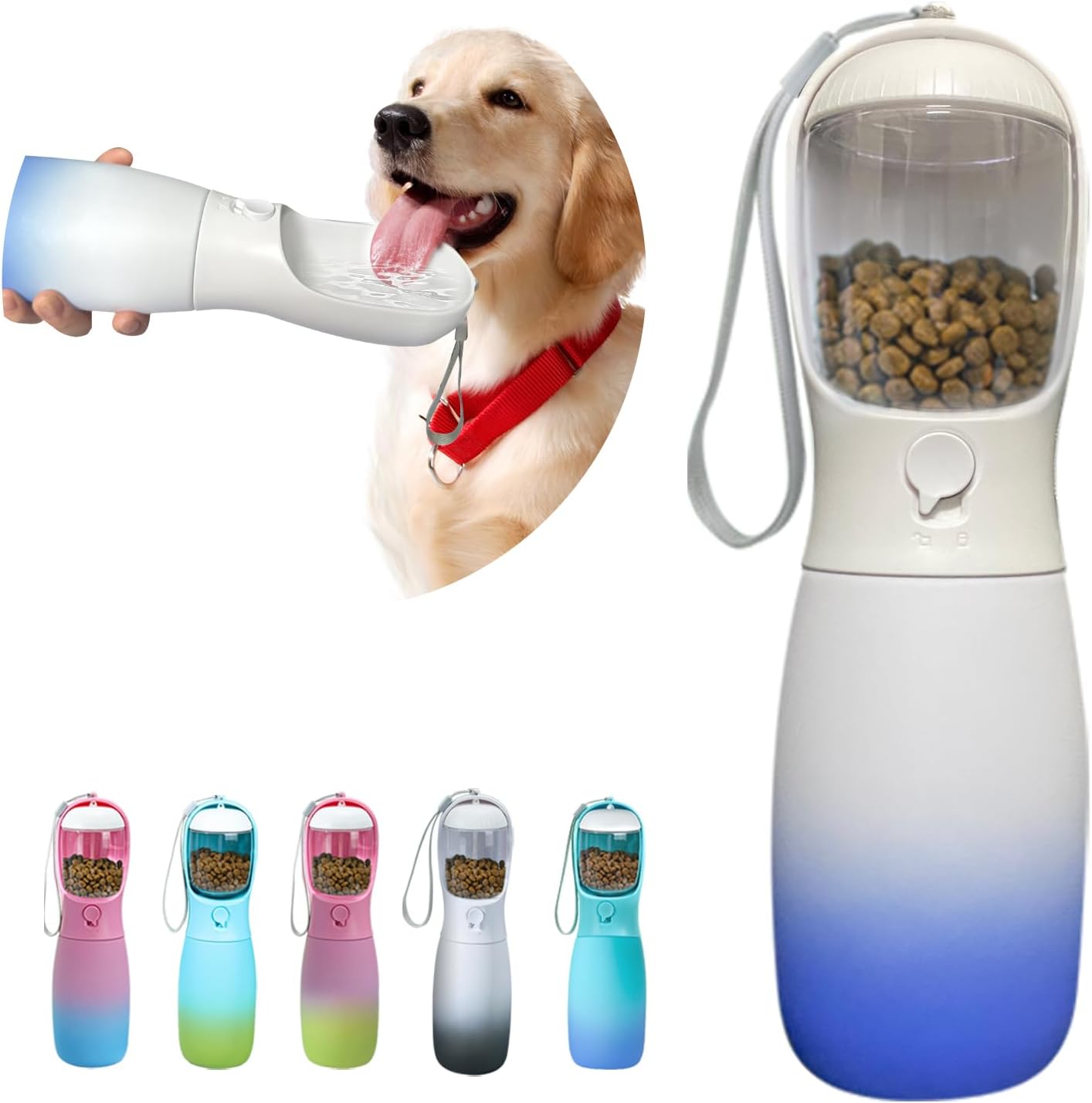 Botella de agua para perros al aire libre, esencial portátil para cachorros para viajes de campamento, dispensador de tazón de agua para perros de