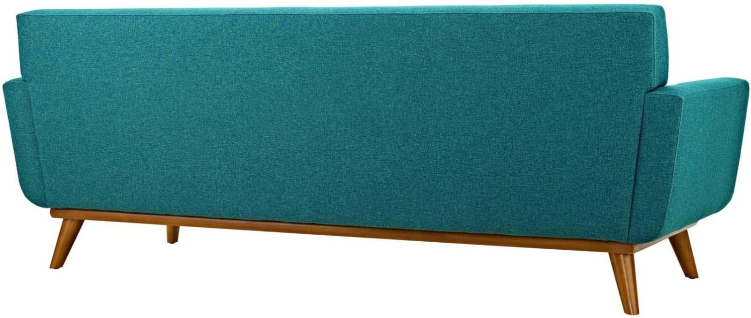 Modway Engage – Sillón de una pieza tapizado con tela y sofá de dos piezas de estilo de mediados de siglo, Tela, Verde azulado