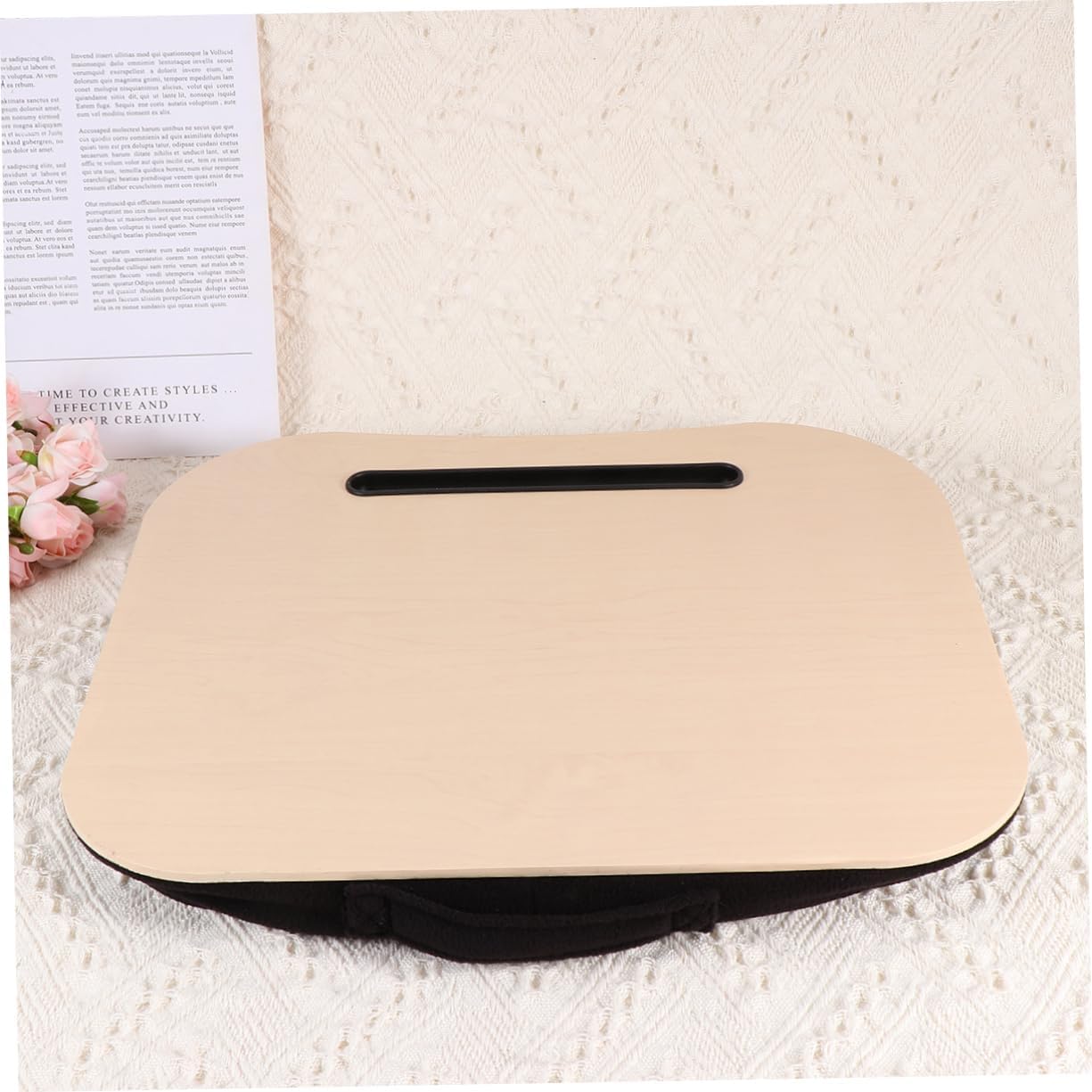 Veemoon Escritorio portátil para computadora portátil, mesa portátil para computadora portátil, tableta, soporte para tableta, producto de madera,