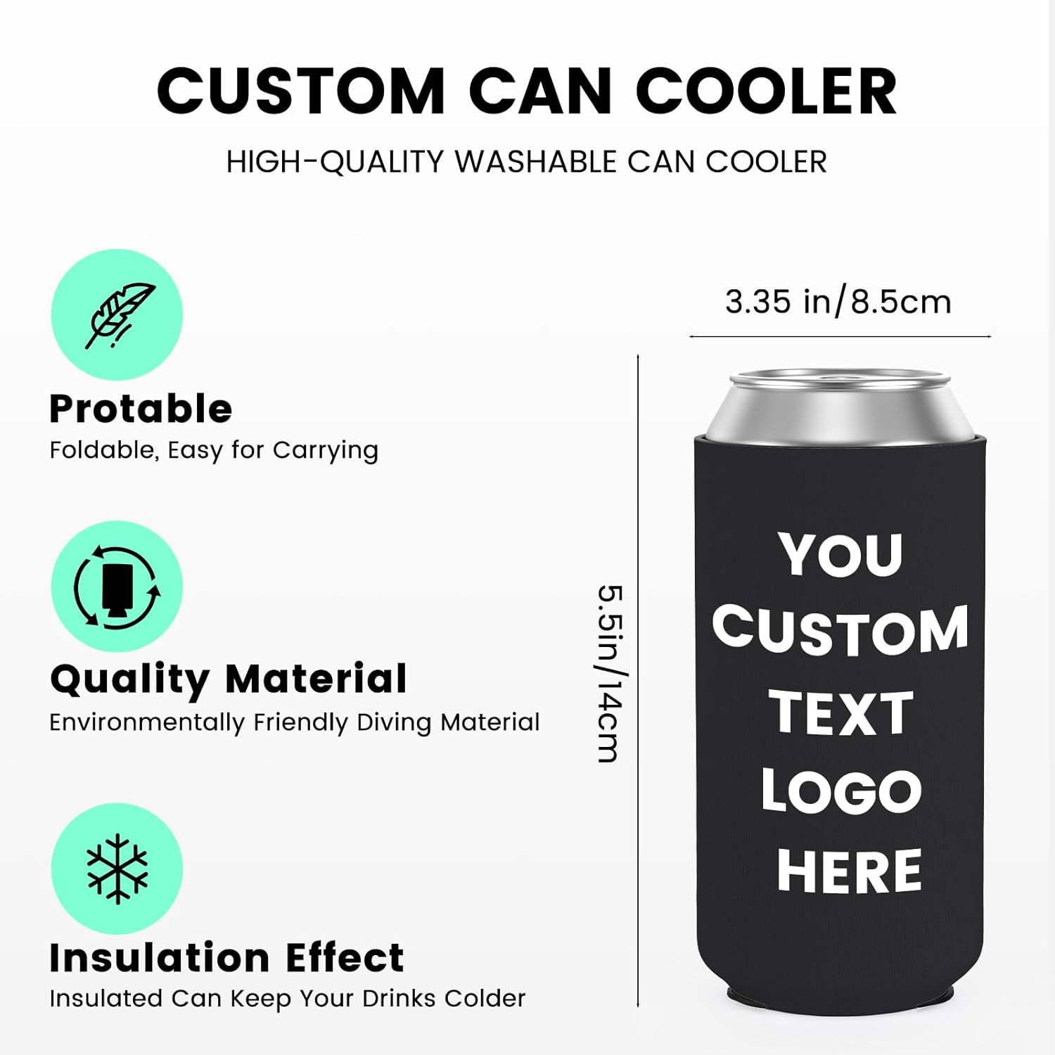 Fundas delgadas personalizadas para enfriadores de latas de neopreno a granel, soporte para botellas de bebidas con logotipo, texto de imagen, para