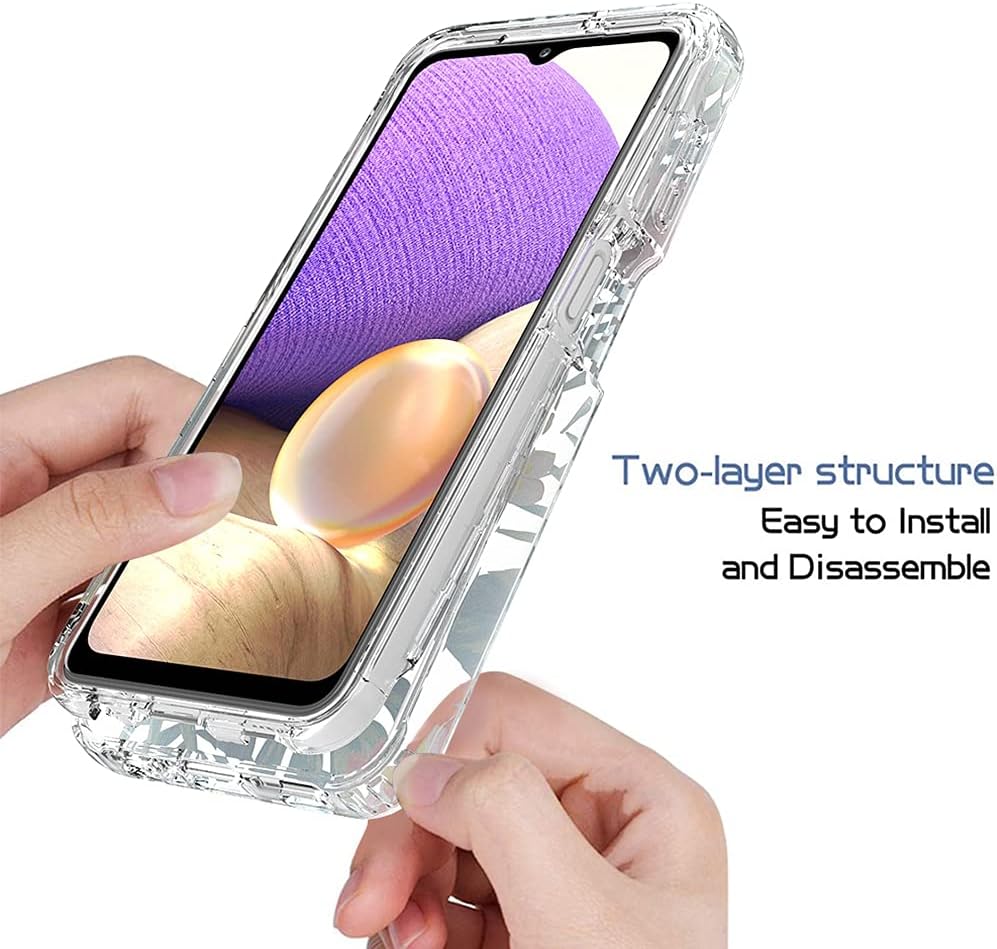 Zoeirc Funda para Galaxy A32 5G, Samsung A32 5G Funda transparente para niñas, TPU suave 360, cuerpo completo, a prueba de golpes, híbrida,
