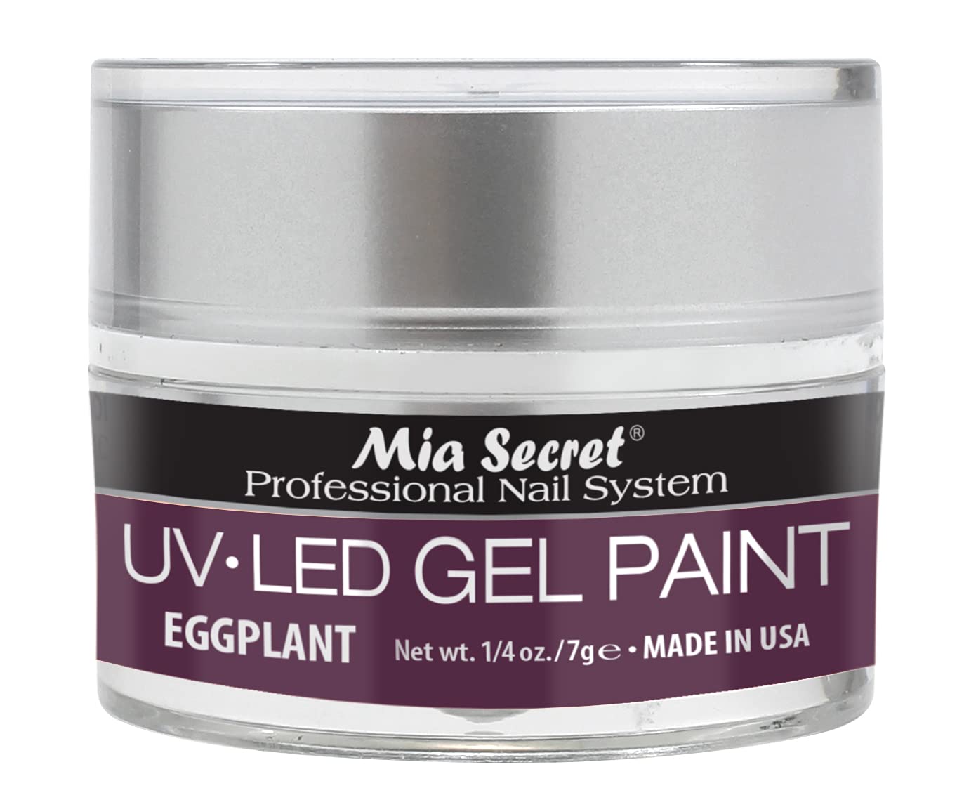 Mia Secret Sistema de uñas profesional UVLED Gel Paint – 0.18 oz (berenjena)