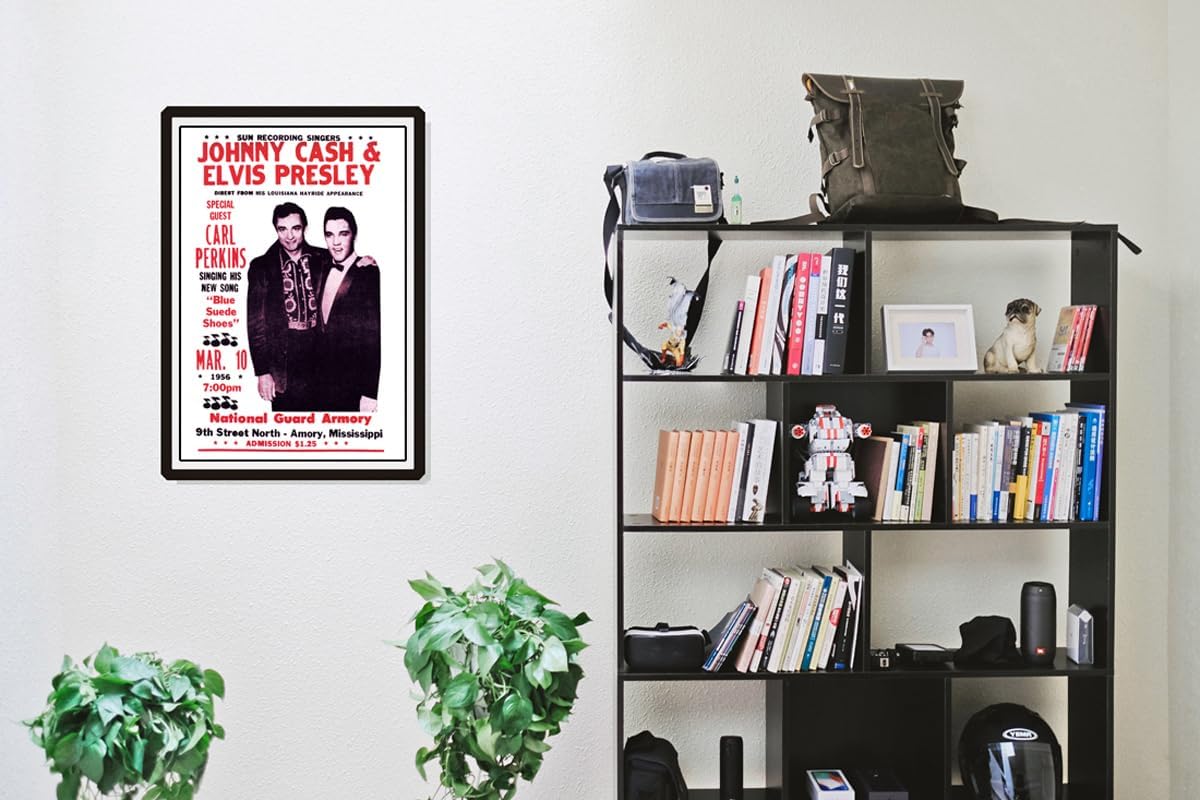 Johnny Cash w Elvis Presley – Póster de concierto vintage, Mississippi