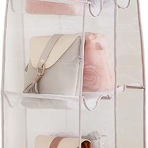 AARAINBOW Paquete de 1 organizador de bolso colgante para armario, organizadores de almacenamiento de bolsos para mujer, soporte organizador de AARAINBOW Paquete de 1 organizador de bolso colgante para armario, organizadores de almacenamiento de bolsos para mujer, soporte organizador de