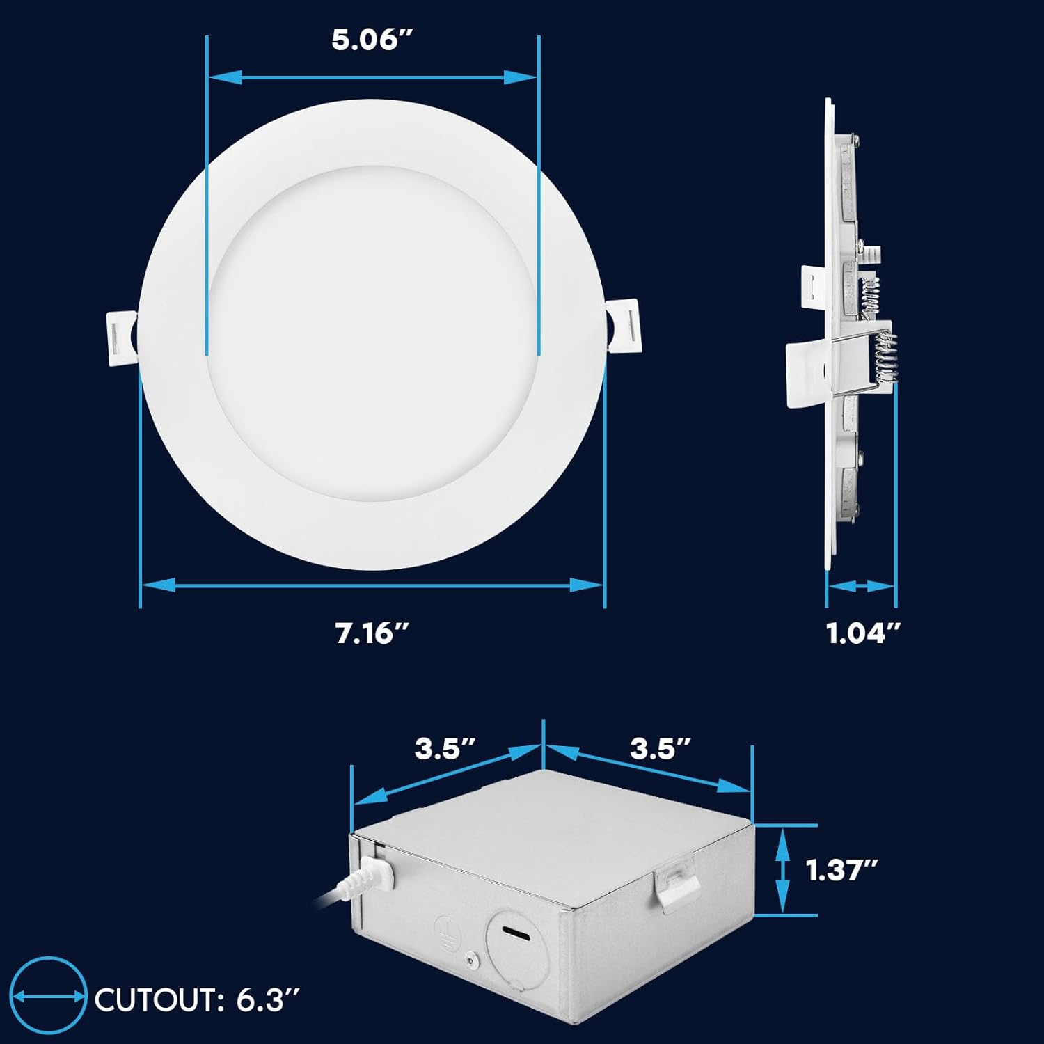 LUXRITE Iluminación empotrable LED inteligente de 6 pulgadas, cambio de color RGBW, aplicación WiFi y control de voz, compatible con Alexa y Google