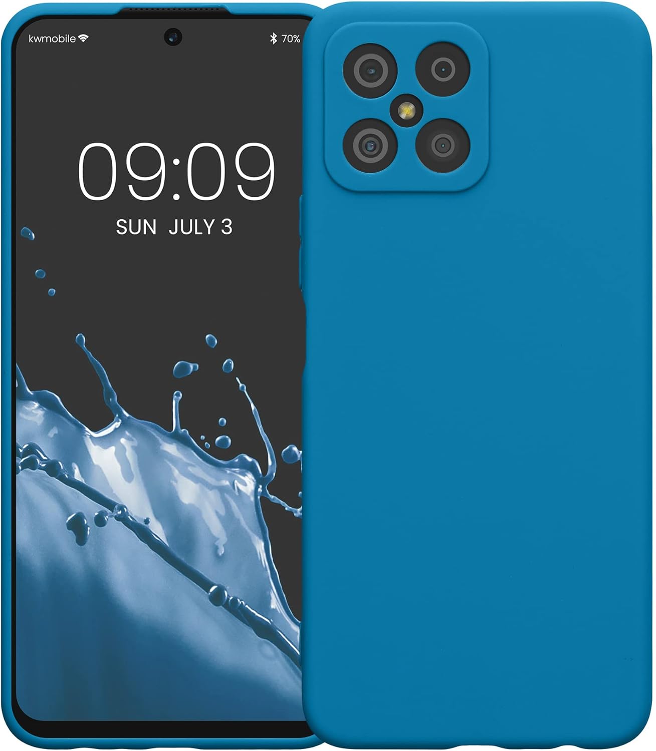 kwmobile Funda compatible con Honor X8 – Funda protectora delgada de TPU para teléfono – Acabado mate suave – Azul Caribe