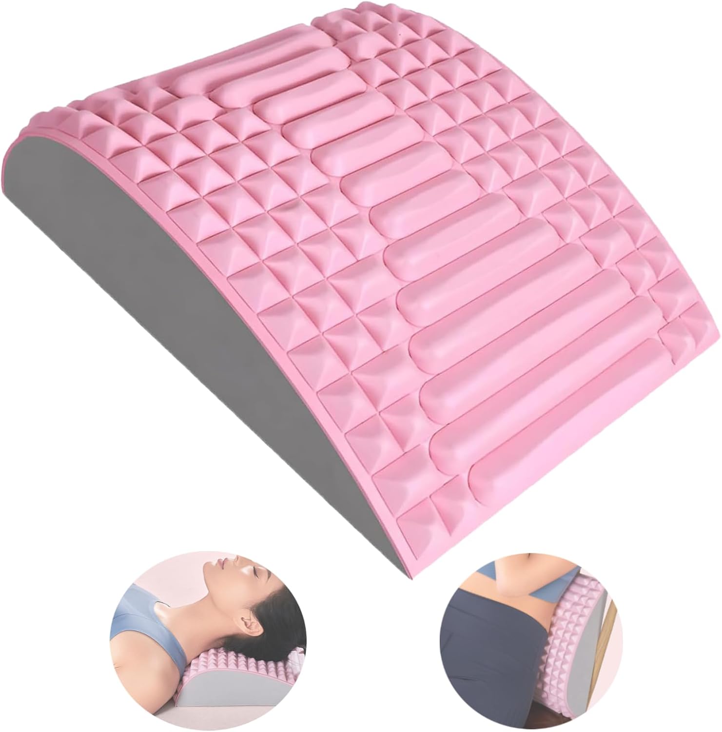 Acemend – Estirador de espalda, Refresh – Estirador de cuello y espalda, estirador de espalda ancha para aliviar el dolor (rosa)