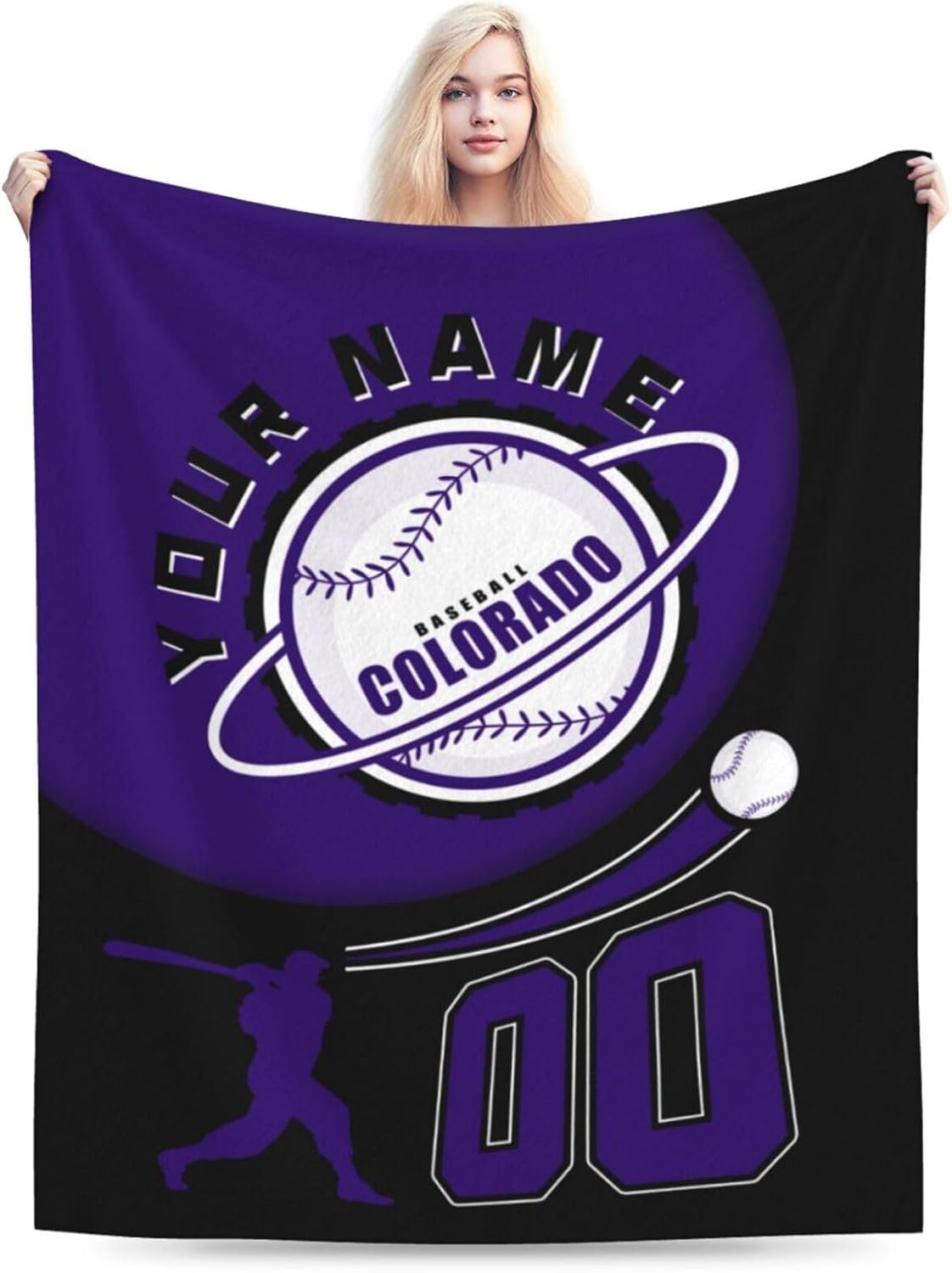 Manta personalizada Colorado con nombre numérico para hombres, mujeres, niños, regalos para fanáticos, 30 x 40 pulgadas, 40 x 50 pulgadas, 50 x 60