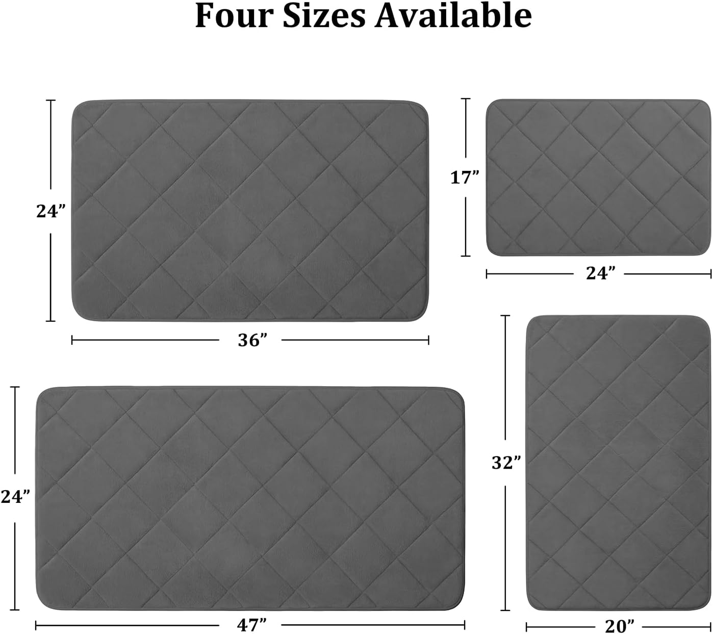 chakme Tapete de baño de espuma viscoelástica de 20 x 32 pulgadas, súper suave, absorbente, antideslizante, lavable a máquina, para suelo de baño,