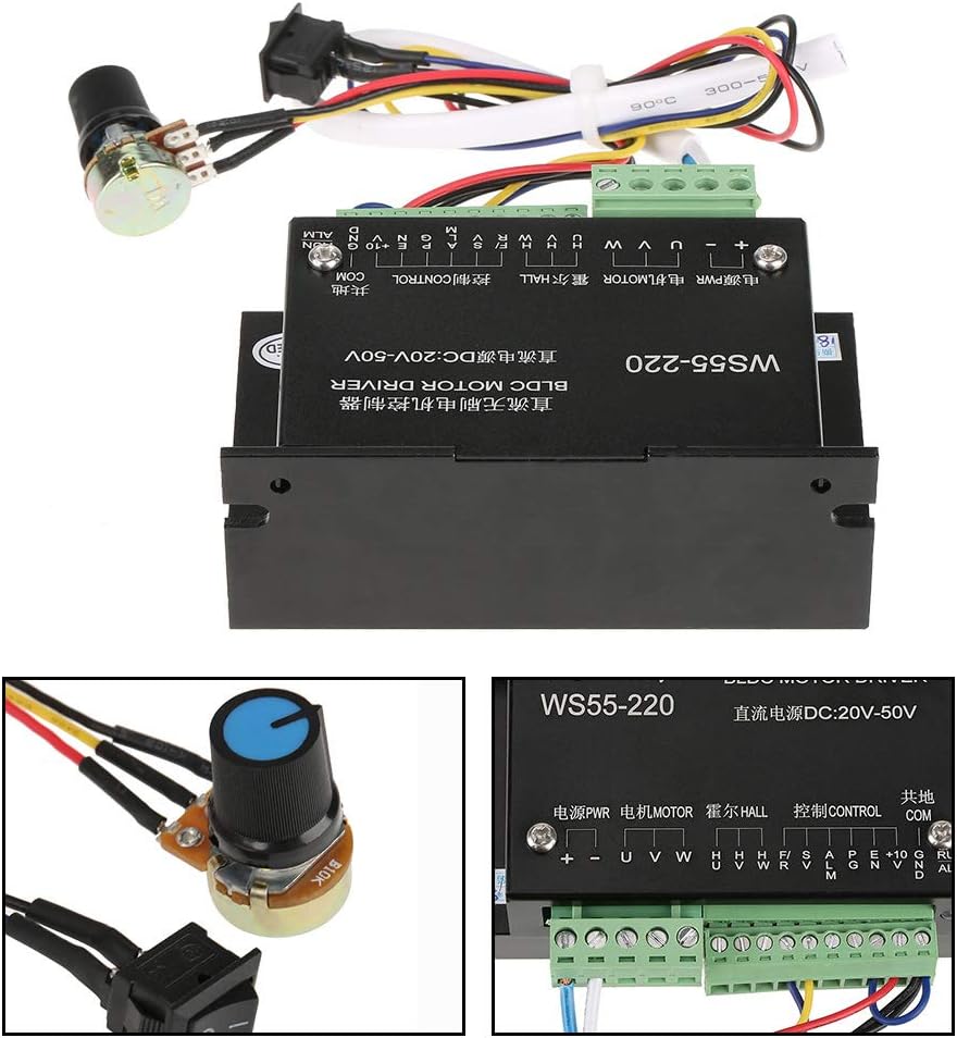 Controlador del controlador del motor,DC 48V 500W CNC sin escobillas husillo BLDC controlador de motor controlador,Controlador de motor paso a paso