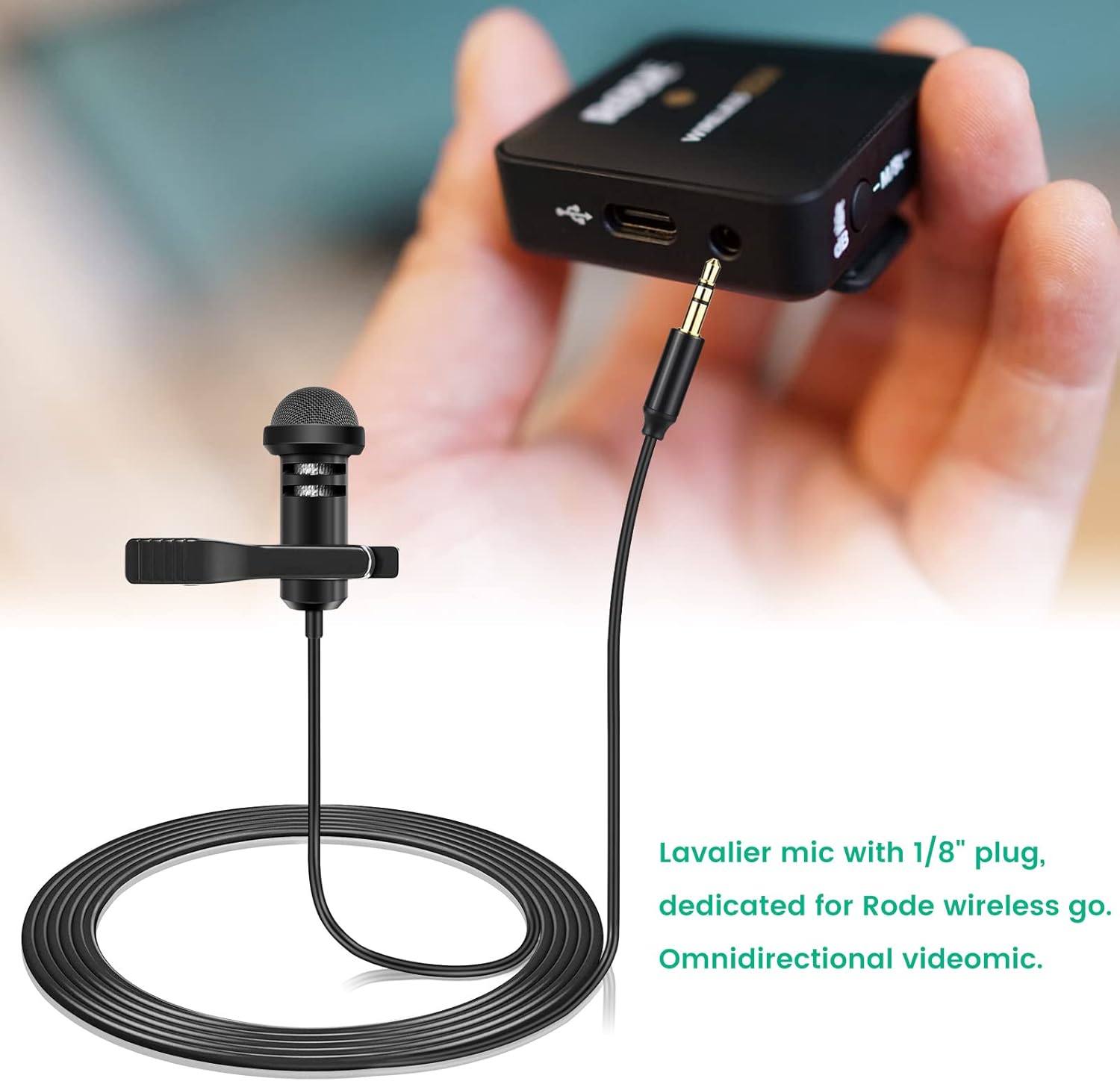 Paquete de 2 micrófonos Lavalier compatibles con DJI Mic 2 y Rode Wireless ProWireless GO 2  II transmisores – Omnidireccional Lav Lapel Wearable