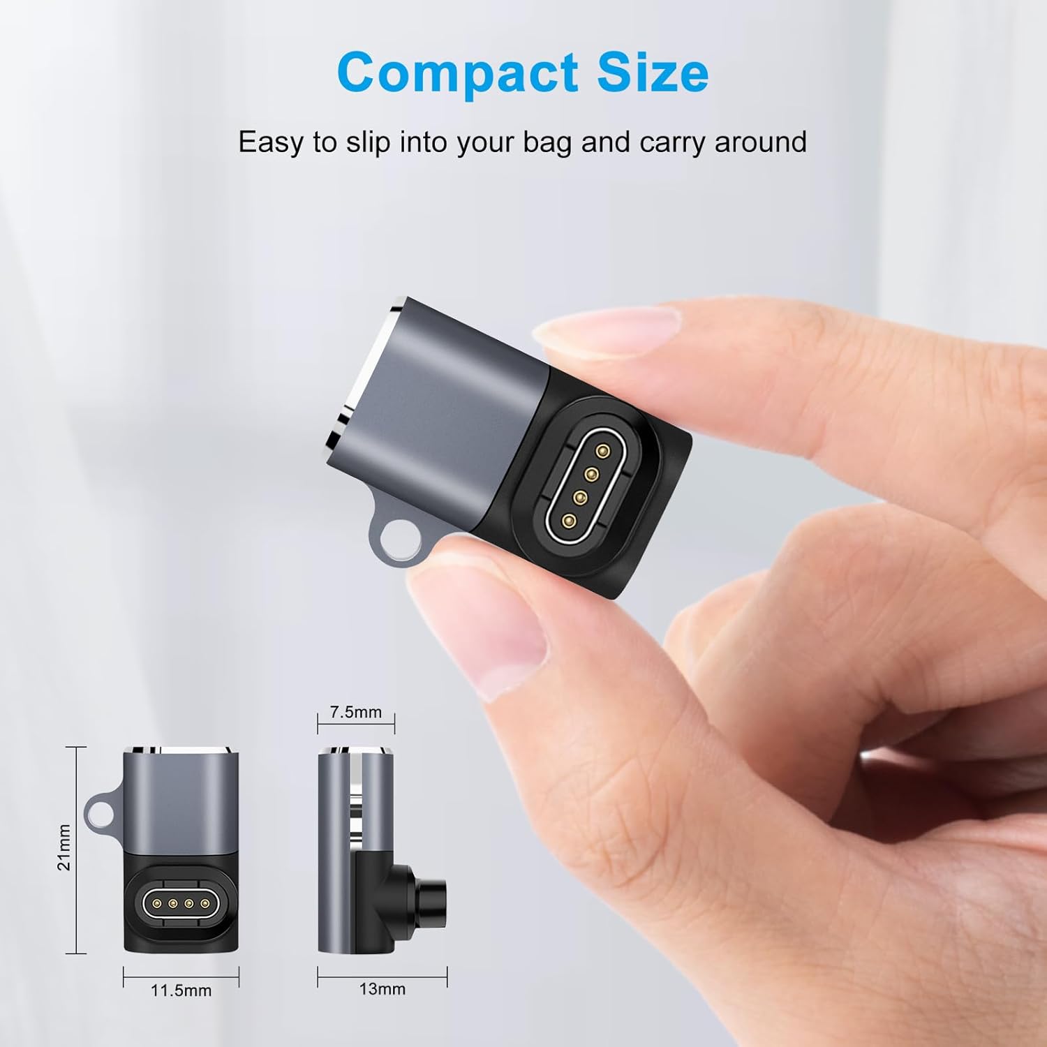 Watch Charger Adapters (2 Pack), Seminer USB-C Type C Female to Male Adapter Charging Connector with Dust Plug Compatible with Garmin Fenix