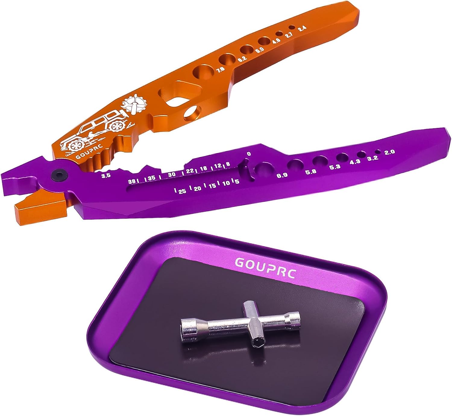 GOUPRC – Alicates de choque a control remoto, herramientas de abrazadera multifunción con destornilladores y enchufes para 18 110 RC Car Truck Off