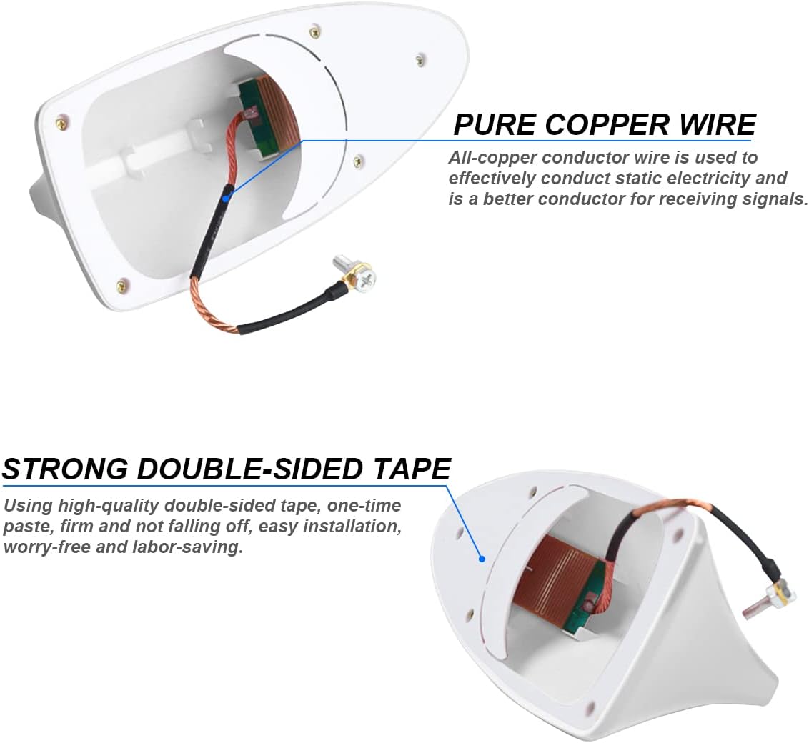 Cubierta de antena de aleta de tiburón para automóvil, antena de techo superior automotriz, base de señal de radio AMFM, cubierta en forma de aleta