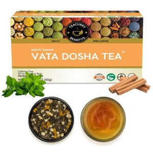 TEACURRY Té Vata Dosha – (paquete de 1 mes, 30 bolsas de té) – Ayuda a respirar y al flujo sanguíneo TEACURRY Té Vata Dosha – (paquete de 1 mes, 30 bolsas de té) – Ayuda a respirar y al flujo sanguíneo