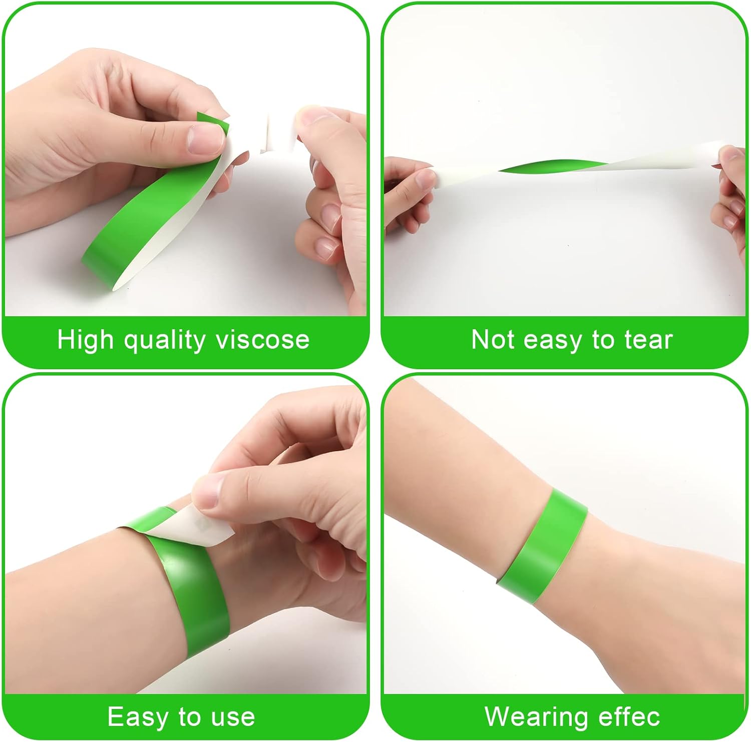 2020 pulseras de papel para eventos, pulseras de neón impermeables, pulseras de entrada para fiestas, pulseras de papel para eventos, festivales de
