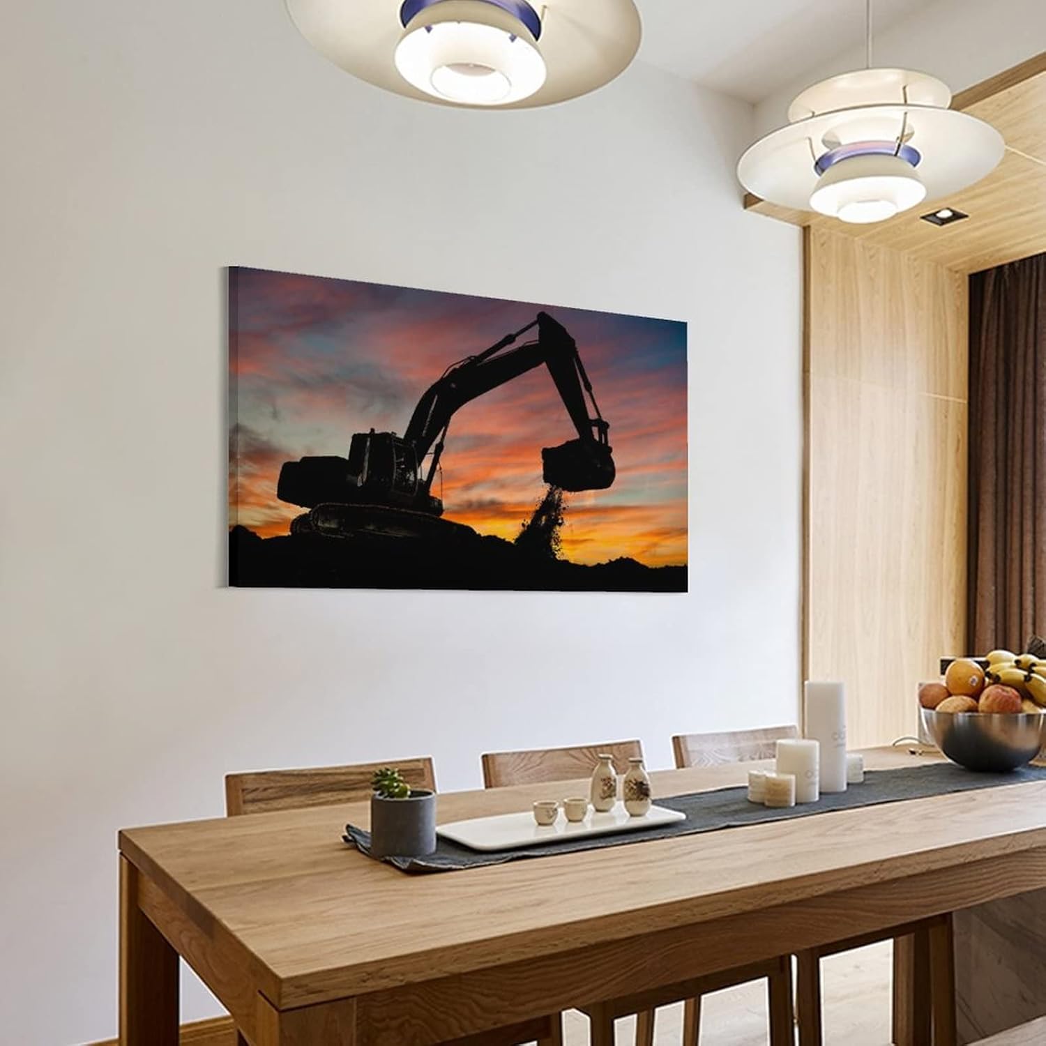 Póster de excavadora de construcción con equipo pesado, impresiones en lienzo para decoración de pared, decoración de habitación, decoración de
