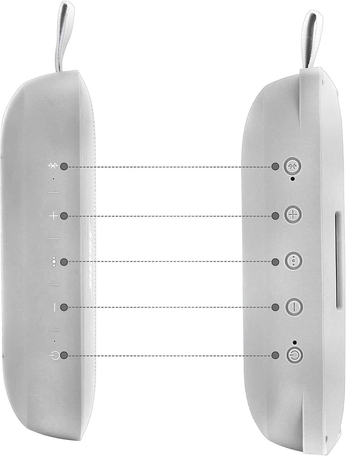 co2CREA Funda de silicona suave de repuesto para altavoz portátil Bose SoundLink Flex Bluetooth (funda de silicona, funda de humo blanco)