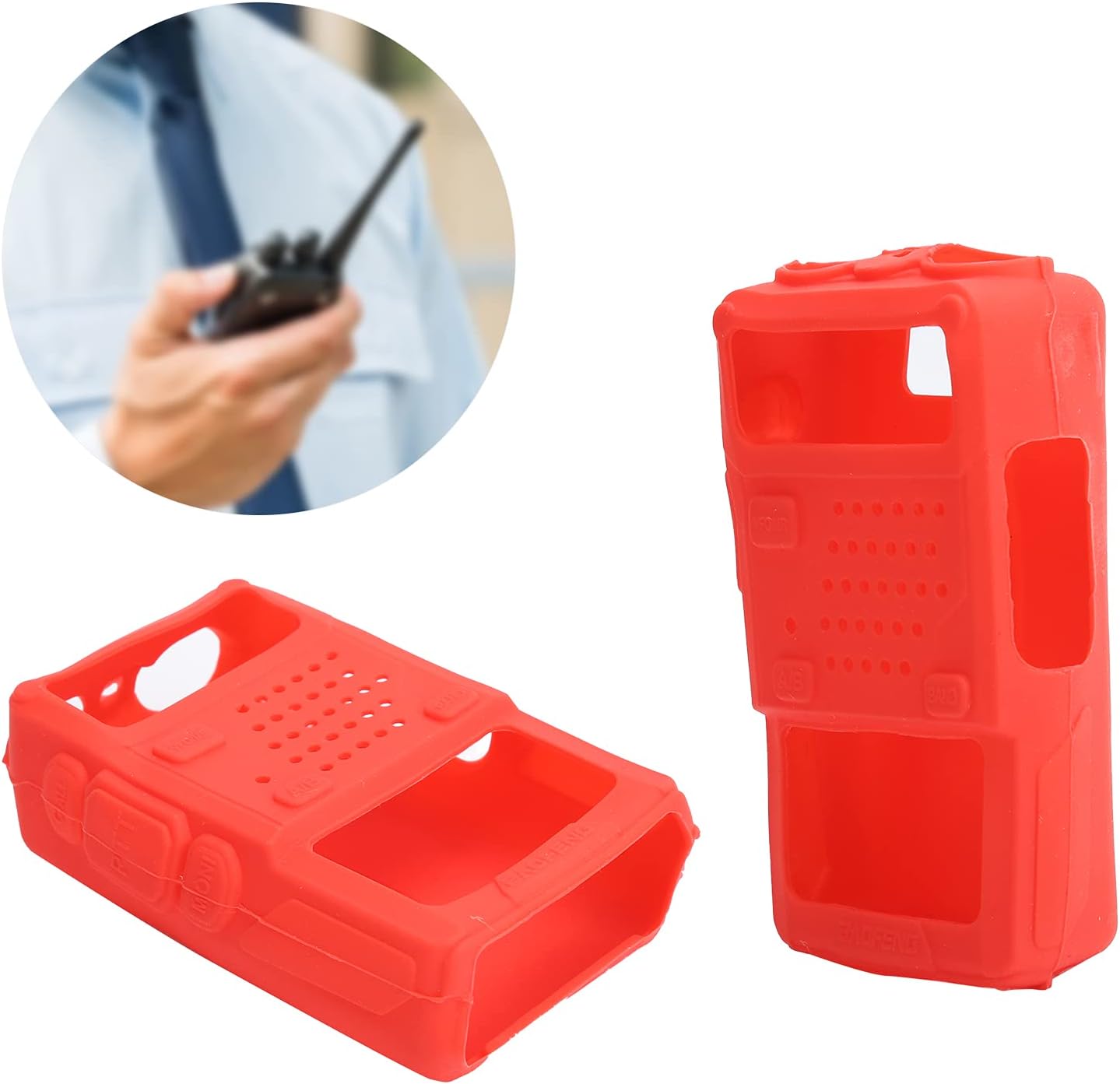 Funda protectora de silicona de calidad para walkie talkie de seguridad, radios de largo alcance con gel de sílice, funda suave para Baofeng Uv  5r