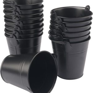 Paquete de 15 cubos de hierro negro de 4 pulgadas, cubos de metal con asa, cubo de Pascua, soporte para lápices y macetas, utilizados para Paquete de 15 cubos de hierro negro de 4 pulgadas, cubos de metal con asa, cubo de Pascua, soporte para lápices y macetas, utilizados para