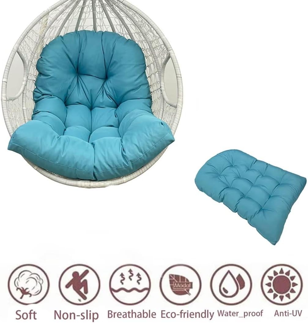 Martha Lia Cojines para silla de columpio de huevo, cojín de asiento de cesta colgante impermeable, cojín de cesta colgante extraíble, cojín para