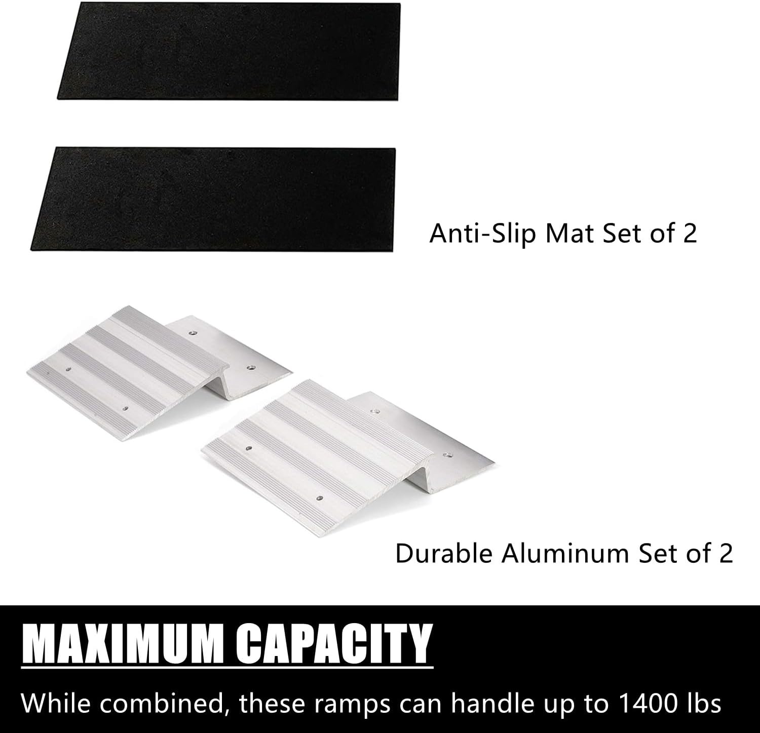 Paquete de 2 placas de rampa de aluminio, 11.25 pulgadas, crea tus propias rampas para cargar y descargar fácilmente y de forma segura tus