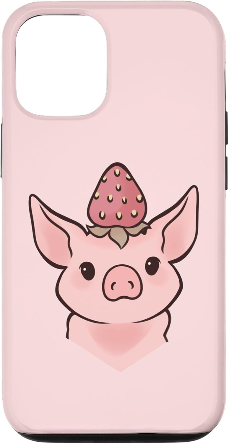 Funda para iPhone 13 Cute Swine Sow Strawberry Mini Pig