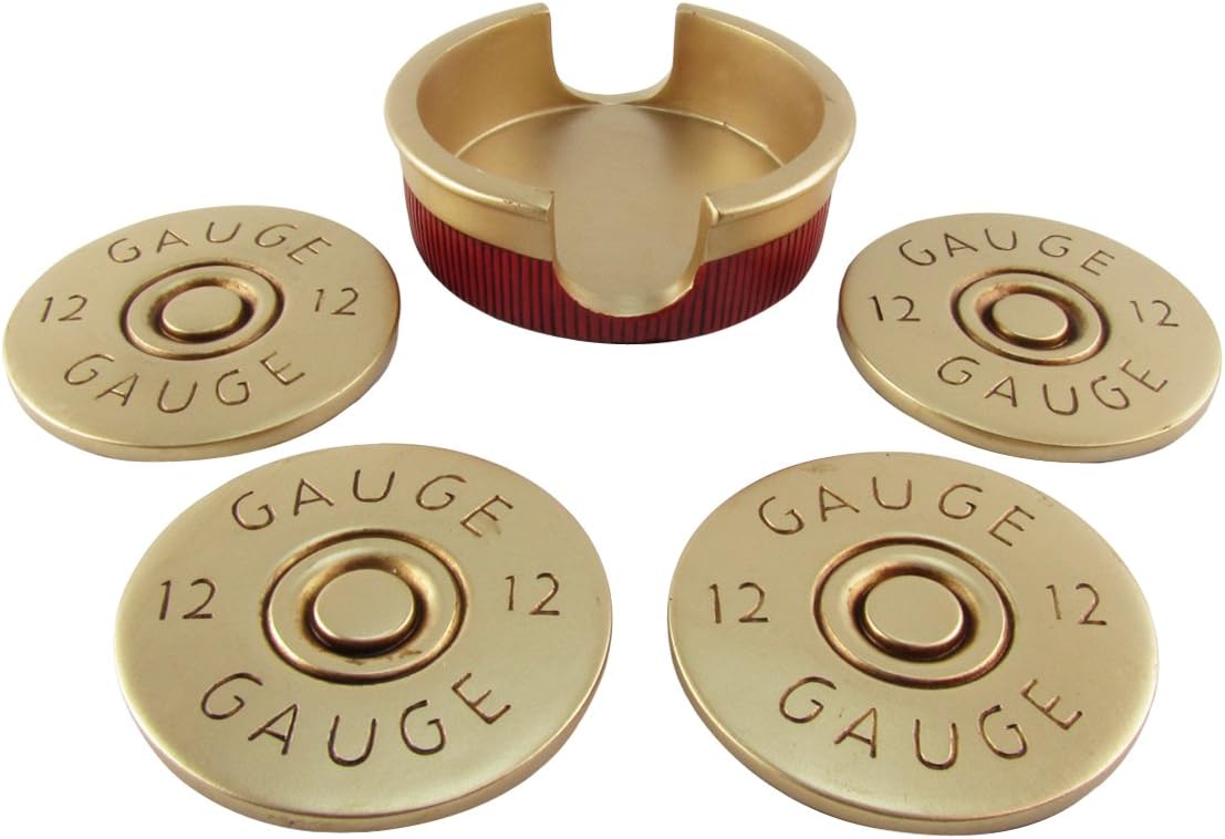 Treasure Gurus – Juego de posavasos con forma de bala de calibre 12