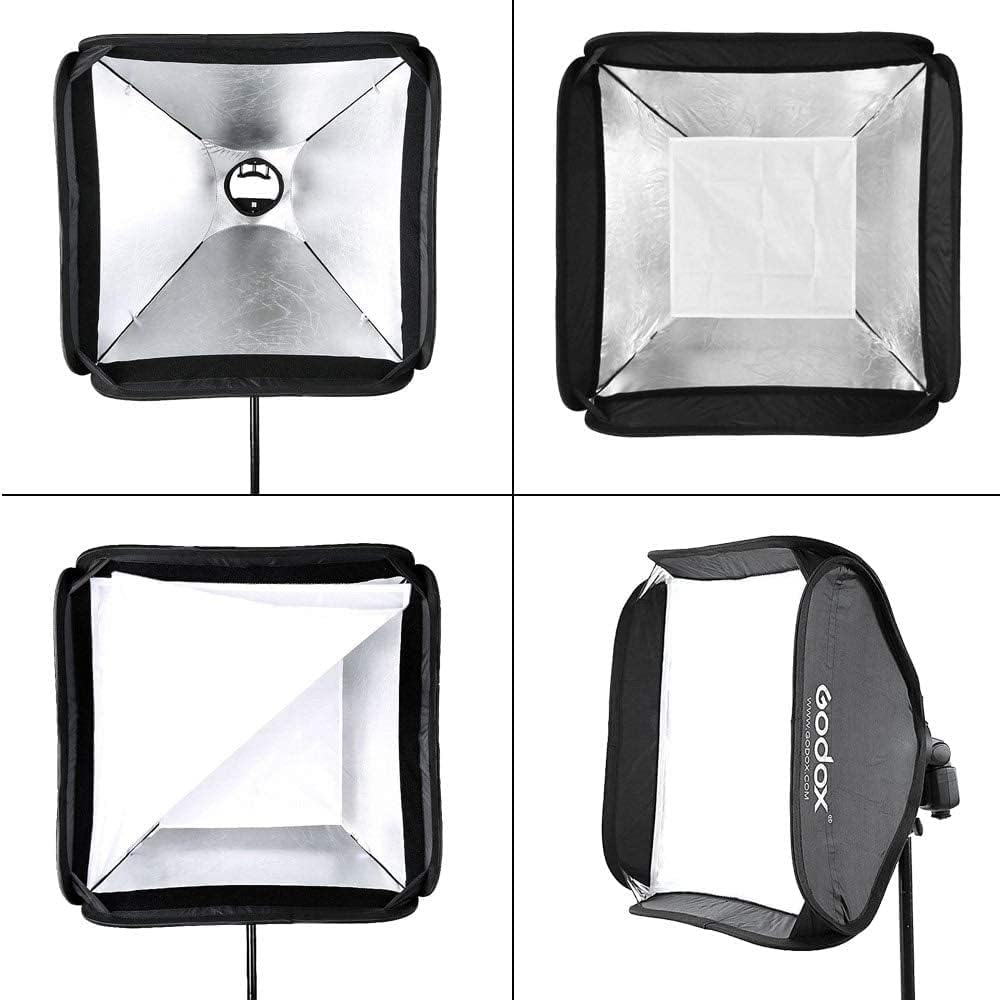 Godox Softbox de 32 x 32 pulgadas con soporte Godox tipo S Speedlite, kit de softbox portátil de montaje Bowens adecuado para Godox V1 AD200Pro
