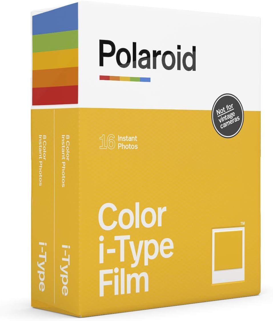 Polaroid Now+ White (9062) – Cámara de película instantánea tipo I conectada con Bluetooth con juego de filtro de lente adicional y bolsa de cámara,
