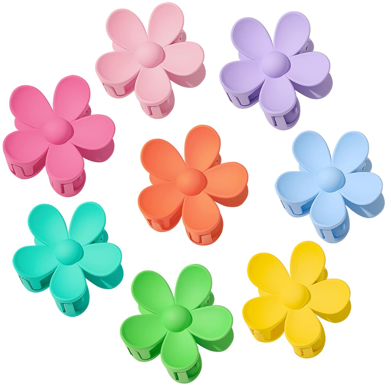 Pinzas para el pelo de flores, pinzas de flores mate para mujeres y niñas, cabello grueso, pinzas para el cabello pegajoso, agarre fuerte