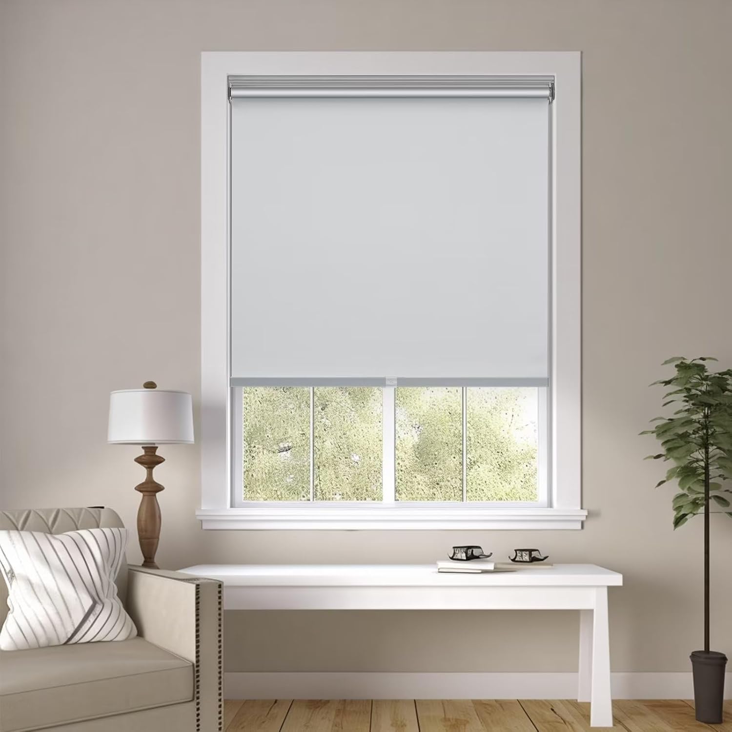 Changshade – Cortina enrollable sin cordón y opaca, oscurecimiento de la habitación, persiana enrollada, para bloqueo de la luz, protección solar,