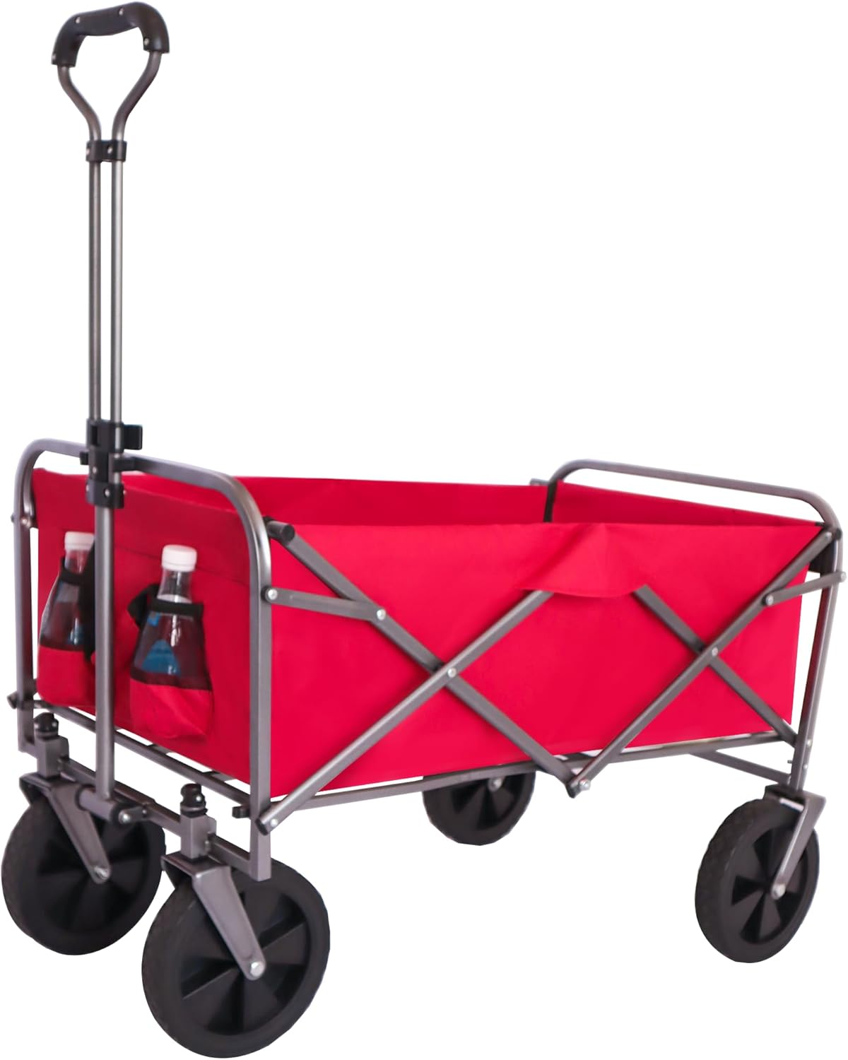 Carro plegable micro multiusos para jardín al aire libre, carrito plegable para acampar, rojo